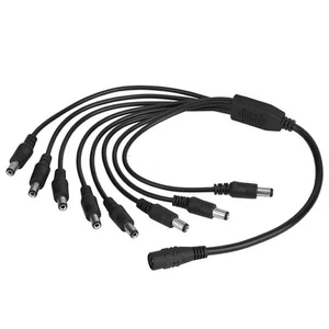 5.5x2.1mm 1 Female To 8 Male Power Cord Splitter Adapter Cable Extension For FY - Afbeelding 1 van 7