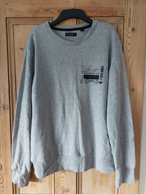 Brave Soul London Graphic Print Sweatshirt Size L Grey Brush Back Cotton Blend - Image 1 of 4