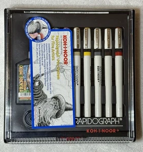KOH-I-NOOR RAPIDOGRAPH 3165-SP7A Drafting and Fine Art Technical Pen Set NIB - Picture 1 of 3