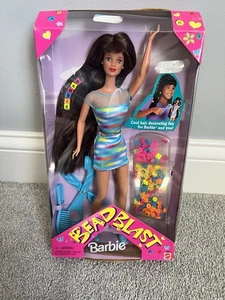 Barbie Bead Blast Barbie brünette Puppe offener Karton (lesen) - Bild 1 von 8