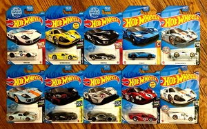 LOT OF 10—FORD GT & GT40 40—1967 Mk IV—2016 GT RACE—2017—HOT WHEELS—NEW ON CARDS - Bild 1 von 1