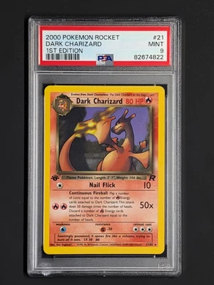 2000 POKEMON ROCKET 1ST EDITION DARK CHARIZARD PSA 9 MINT #21 NON HOLO - Image 1 of 2