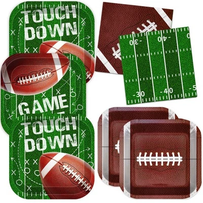 Juegos de platos y servilletas de fútbol para fiestas de 103 piezas sirven 25, Foo... Foto 1 de 4