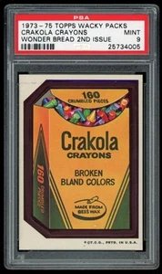 1974 Topps Wacky Packages Pegatina Crakola Crayons Wonder Bread 2do PSA 9 - Imagen 1 de 2