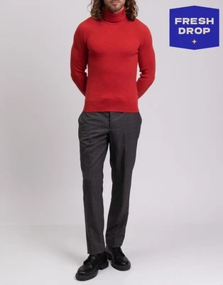 RRP €1629 BRUNELLO CUCINELLI 100% Cashmere Jumper IT48 US36 S Ribbed Roll Neck - Image 1 of 4