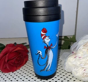 Dr. Seuss Katze mit Hut Becher mit Deckel, blau und schwarz 2024 - Bild 1 von 7