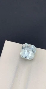 Piedra preciosa suelta de corte esmeralda aguamarina natural de 3,60 quilates de Skardu Pakistán - Imagen 1 de 5