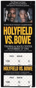 Evander Holyfield vs. Riddick Bowe - FULL Ticket - Boxing - November 13, 1992 - Picture 1 of 2