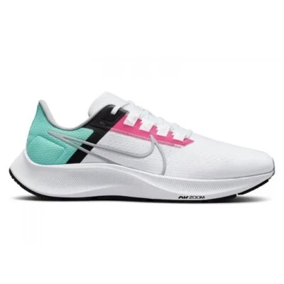 Nike Air Zoom Pegasus 38 White Miami Pink Teal Blue Black CW7356-102 Men's Sz 13 - Image 1 of 4