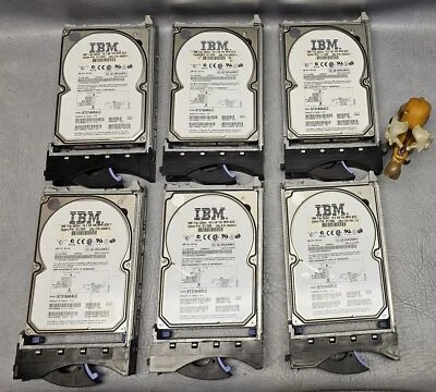 IBM 19K1466 ST318404LC 18.2 GB Hard Drive HDD 10,000 RPM Server Mounted Lot of 6 - Image 1 of 4