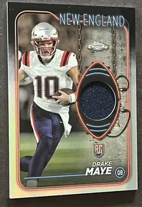 Drake Maye Rookie 2024 Topps Chrome Rookie Relic Card RC #CRR-DM Patriots - Picture 1 of 3