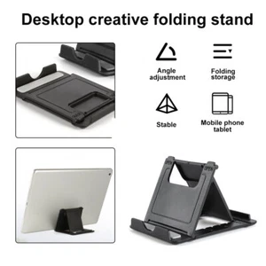 Universal Mobile Phone Tablet Holder Adjustable Foldable Portable Desk Stand - Picture 1 of 15