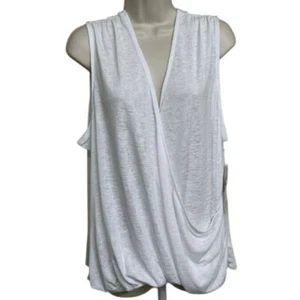 Athleta Breezy Wrap Tank Top Womans White Lightweight Yoga Athleisure Plus 1X - Picture 1 of 8