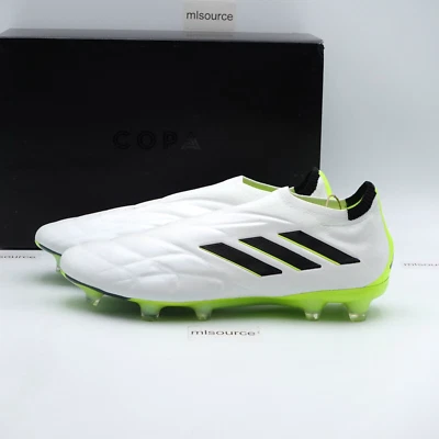 adidas Men's Copa Pure+ Plus FG Slip-On Leather Soccer Cleats HQ8955 White/Black - Image 1 of 4