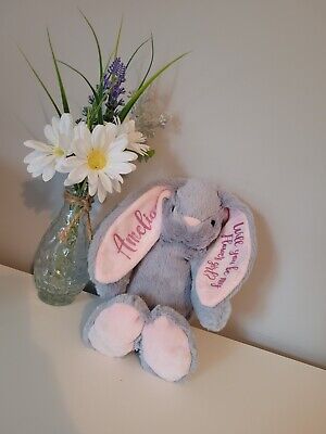 Personalised Bunny Soft Teddy| FlowerGirl| Birthday | Plush| Gift| Pageboy| Gift • 9.99£
