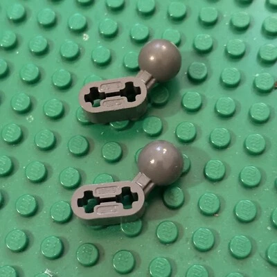 LEGO Technic Liftarm 1x2 Modified Ball Joint Angled in Dark Grey x 2 / 50923  - Image 1 of 2