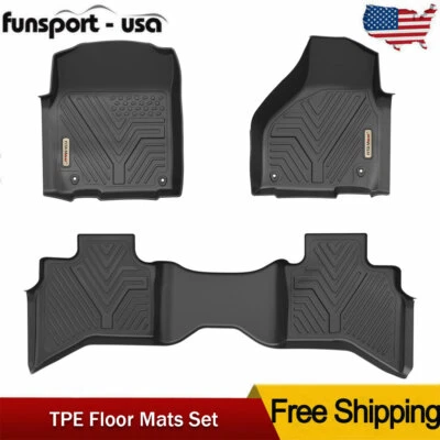 Floor Mats Liners for 2012- 2018 Dodge Ram 1500 19-24 Ram 1500 Classic Quad Cab - Image 1 of 4