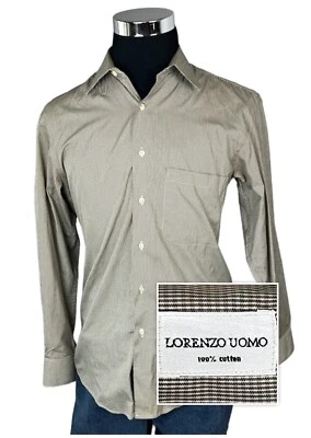 Lorenzo Uomo Men’s Cotton Button Front Shirt Size 15.5/39 - Image 1 of 4