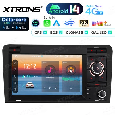 For Audi A3 2003-2012 7" Android 14 8Core 4G+64GB Car GPS Stereo Radio RDS Navi - image 1 of 4