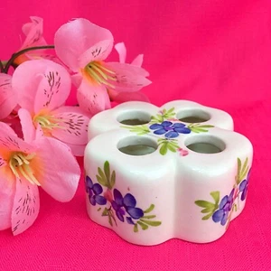 Vintage Italy Hand Painted Floral Porcelain Flower Frog - Picture 1 of 4