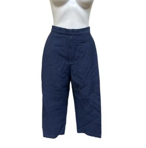Rachel Comey Women's Navy Foam Cropped, Pleat-Front Pants, 4 - Picture 1 of 1