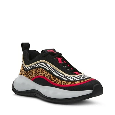 Steve Madden Fury Black Red Animal Print Woman's # 9 Sneakers & Athletic Shoes - Image 1 of 4