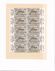 1981 Maryland Trout Stamp with Tabs #29 Adult Sheet of 10 - Picture 1 of 1