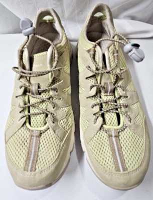 LL BEAN SPORT women hiking running green beige faux leather Mesh sneakers 8M - Изображение 1 из 4