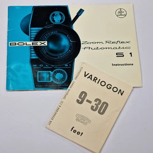 Cámara de cine Bolex Paillard S1 manual de instrucciones originales con mesas de lentes - Imagen 1 de 11