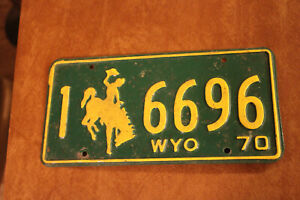 1970 Wyoming License Plate #1 6696