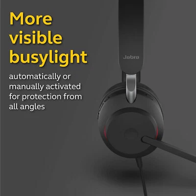 NEW Jabra GN Evolve2 40 UC HSC130 Wired Headphones USB-A Stereo Black Noice Isol - Image 1 of 3