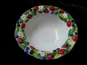 *Bassano*Keramik Handbemaltes Schälchen Obstschale Müsli Waldfrüchten  Ø 18 x5,5 - Bild 1 von 4