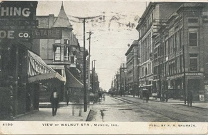 Muncie IN * View of Walnut St.  1905 *  - Picture 1 of 2