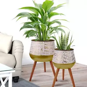 Indoor Planters Set of 2, 26" Large, 19" Small Pots for Houseplants - Picture 1 of 5