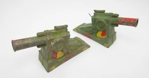 5H Par Manoil Olla Metal Primera Guerra Mundial Obuses de Artillería Soldado Ejército Cañones Hechos en EE. UU. - Imagen 1 de 6