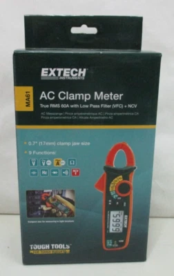 Extech MA61 True RMS 60A AC Clamp Meter w/Low Pass Filter (VCP) + NCV - Image 1 of 3