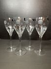 Crystal Stem Wine Glasses Etched Flower Set Of 4 Barware Crystal Clear Romania