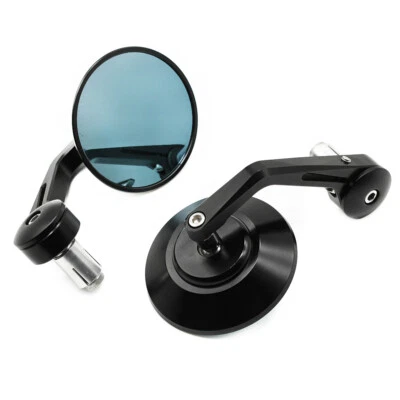 For HONDA REBEL CMX 250 300 500 1100 VT 750 1300 Bar End Mirror Round Retro Cafe - Image 1 of 4