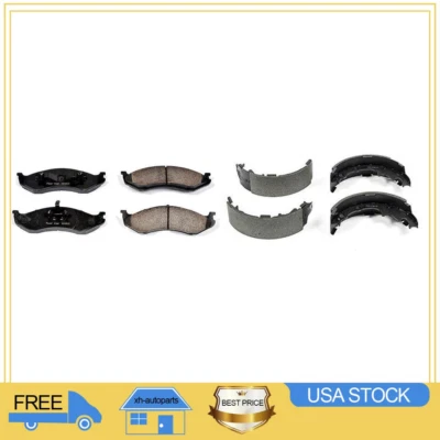 Front Ceramic Brake Pads &Rear Brake Shoes For 1990-1998 1999 2000 Jeep Wrangler - Image 1 of 4
