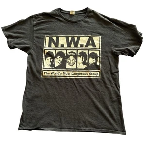 Vintage Distressed Y2K NWA T-Shirt The Worlds Most Dangerous Group Rap Size L - Picture 1 of 7