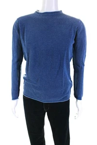 Adolfo Dominguez Mens Long Sleeve Crew Neck Thermal Tee Shirt Blue Size 6 - Picture 1 of 6