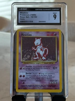 Pokemon 1999 Mewtwo Base Set Unlimited Holo 10/102 Mint 9 - Image 1 of 2