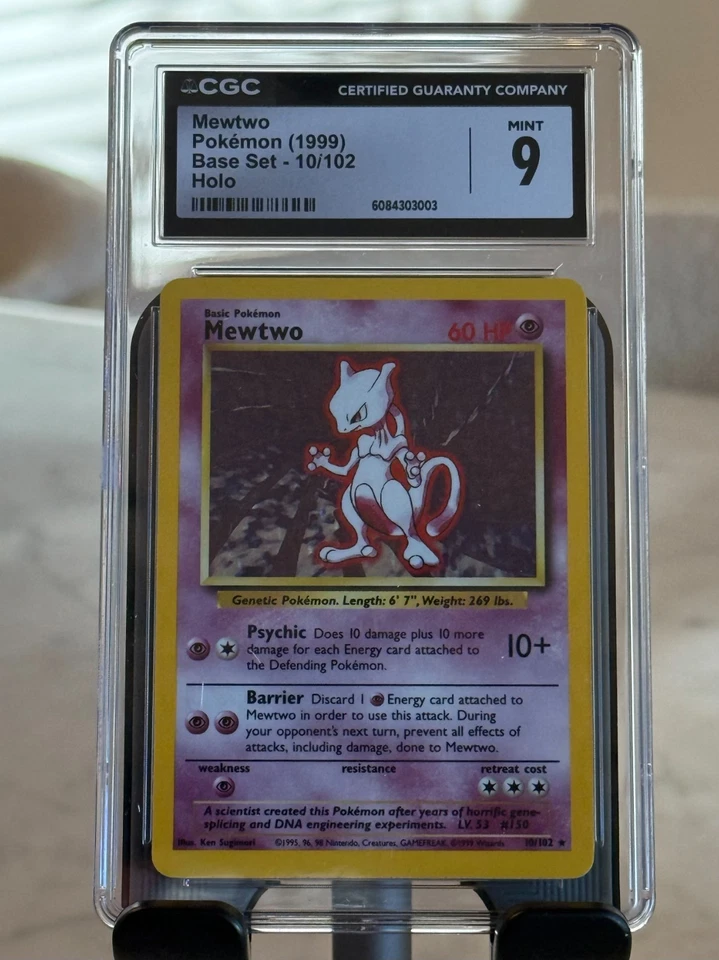 Pokemon 1999 Mewtwo Base Set Unlimited Holo 10/102 Mint 9 - Image 1 of 2