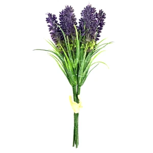 Artificial Lavender Bundle Purple Flowers 18cm 6 Stems - Decorative Faux Flowers - Picture 1 of 3