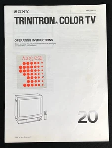 1987 Sony Trinitron 20 Console Color TV Owner's Manual Operating Instructions - Picture 1 of 9