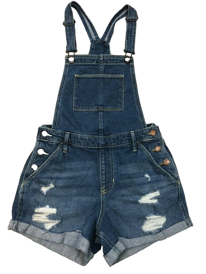 Hollister Talla S Tiro Alto Mamá Pantalones Cortos Mono Pantalones Cortos Vintage Elástico U35 Foto 1 de 4