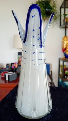 Große Glas Vase - MURANO 1970 - dekoratives Designerobjekt - Höhe 27 cm - - Bild 1 von 4