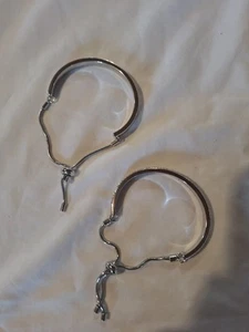 Vintage Delicate Romantic Sparkling Adjustable Sterlin Silver Half Bracelet - Picture 1 of 8