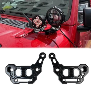 For Wrangler JL Light Bar Hood Mounting Brackets, Black-JL/JT Bracket 2 pieces - Picture 1 of 6