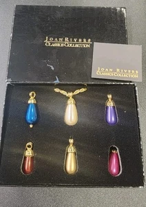Joan Rivers Lágrima Gota Intercambiable Colgante Juego De 6 Armario Perla De Colección - Imagen 1 de 8